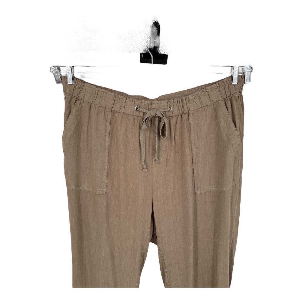 Kut from the Kloth pants Rosalie drawstring linen brown size 1X - Picture 2 of 6